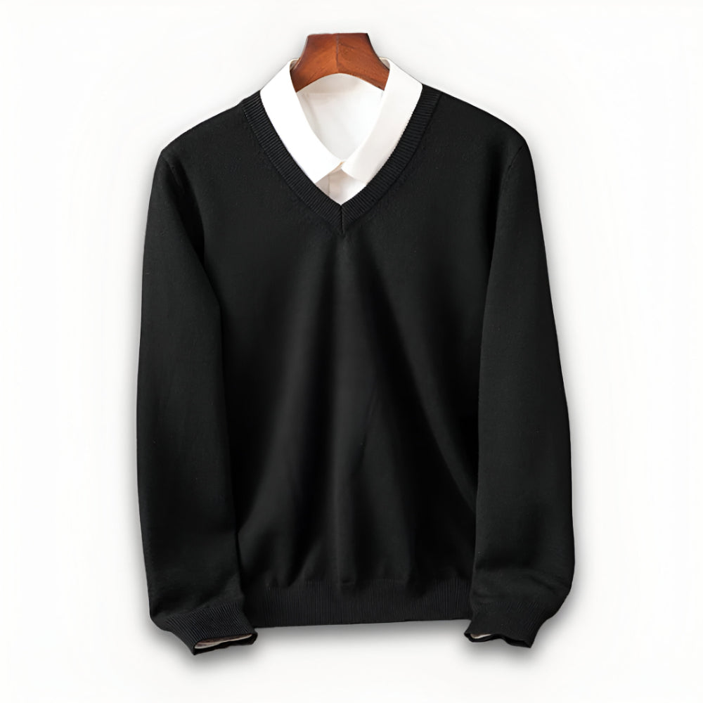 Men's V Neck Sweater – Long Sleeve Layered Knitwear