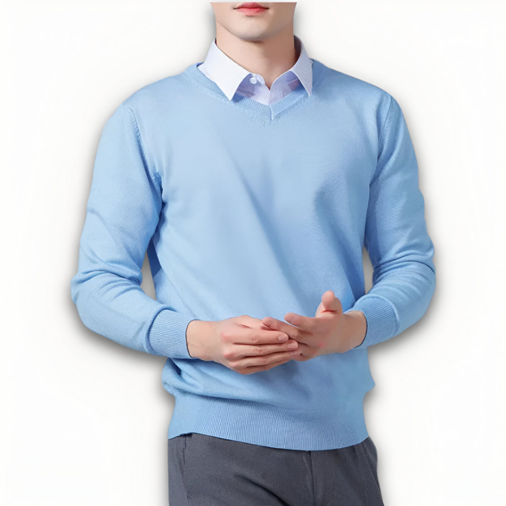 Men's V Neck Sweater – Long Sleeve Layered Knitwear