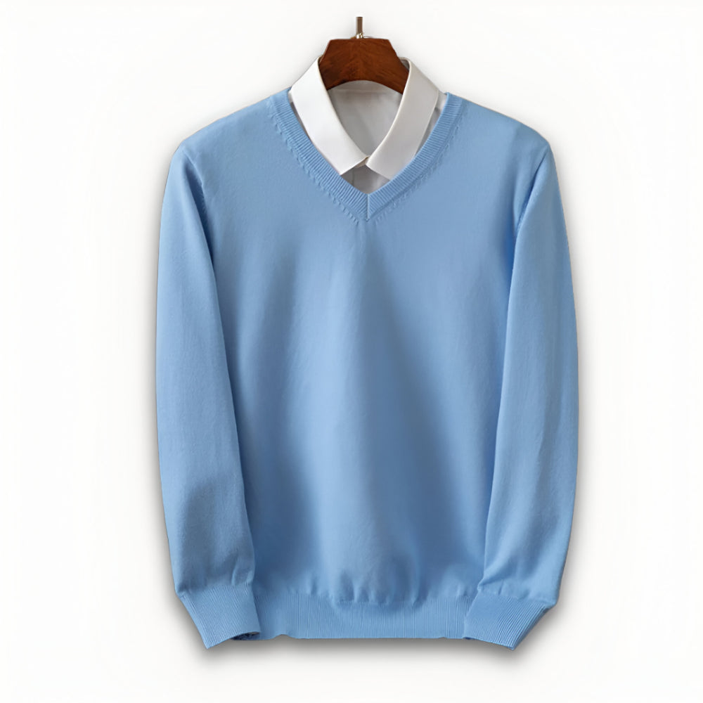 Men's V Neck Sweater – Long Sleeve Layered Knitwear