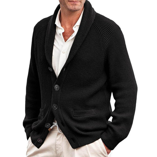 Men's Cardigan Knitted Warm Sweater Button-Up Classic Style 1