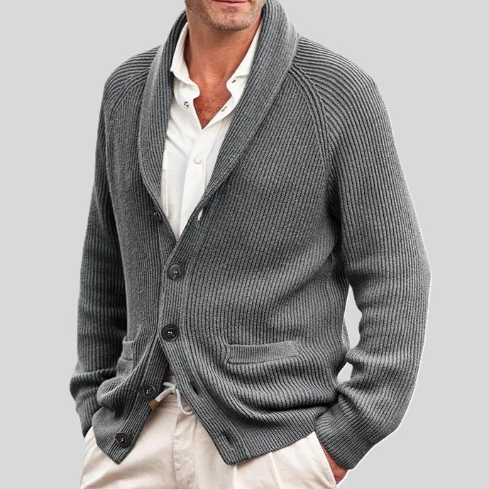 Men's Cardigan Knitted Warm Sweater Button-Up Classic Style 5