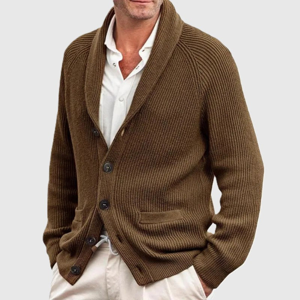 Men's Cardigan Knitted Warm Sweater Button-Up Classic Style 7