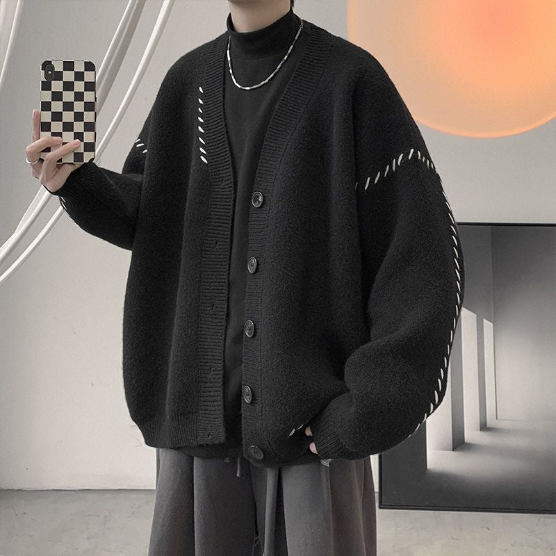 Men's Cardigan Sweater Soft Wool Blend Button-Up Winter Layer 8