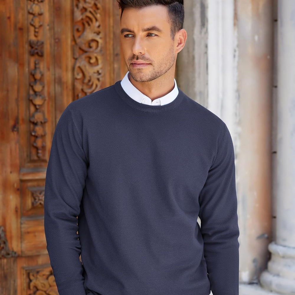 Men's Casual Crew Neck Sweater Lightweight Knit 11