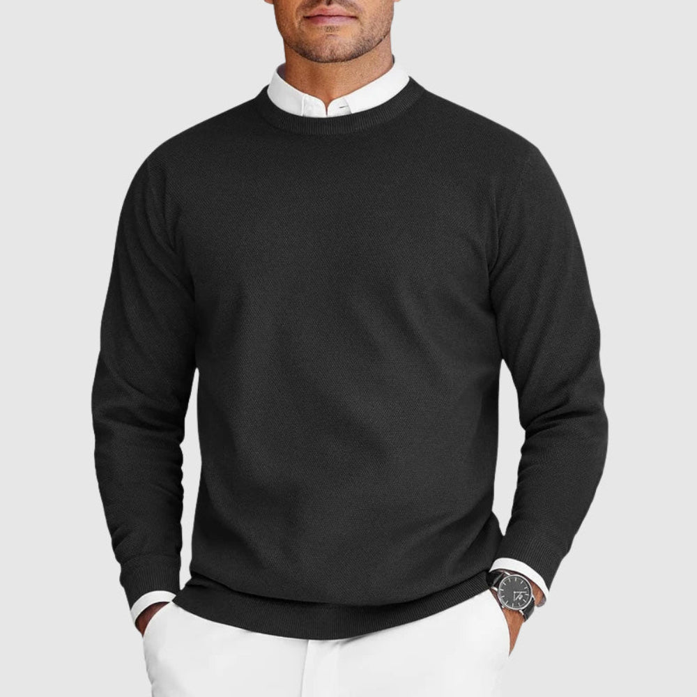 Men's Casual Crew Neck Sweater Lightweight Knit 3