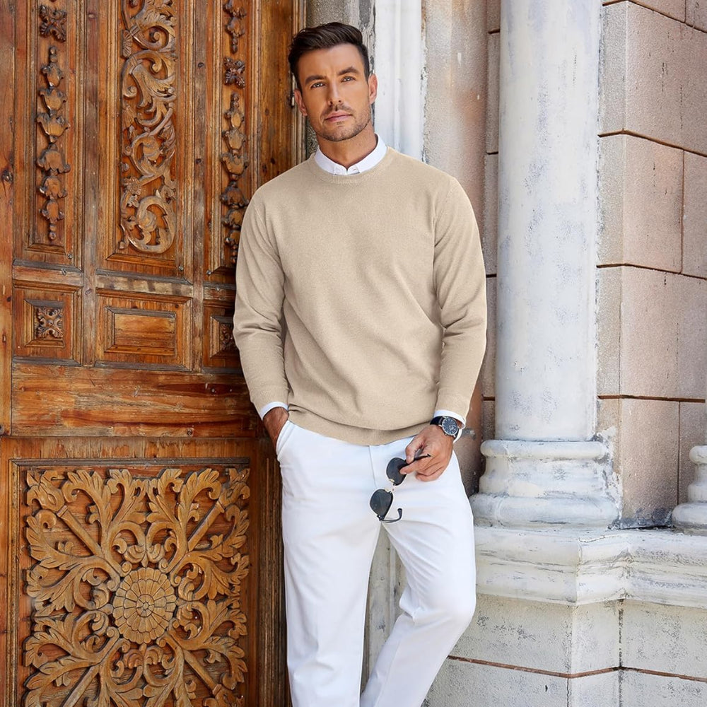 Men's Casual Crew Neck Sweater Lightweight Knit 4
