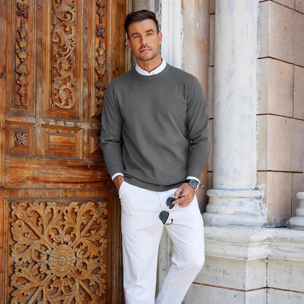 Men's Casual Crew Neck Sweater Lightweight Knit 7