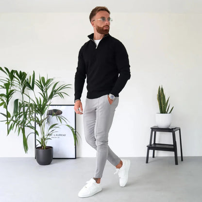 Men’s Casual Half Zip Pullover - Smart Lightweight Sweater