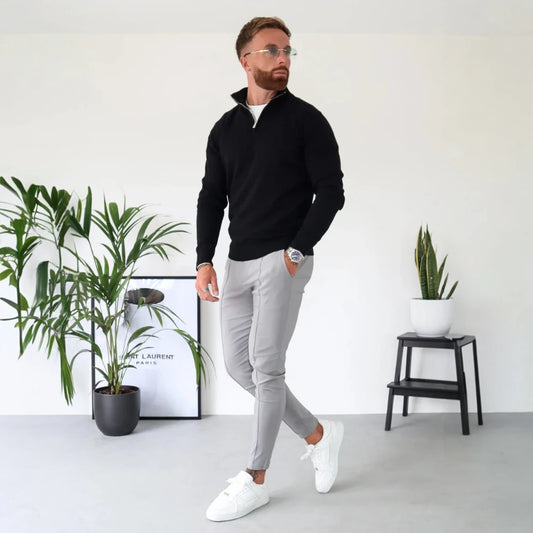 Men’s Casual Half Zip Pullover - Smart Lightweight Sweater