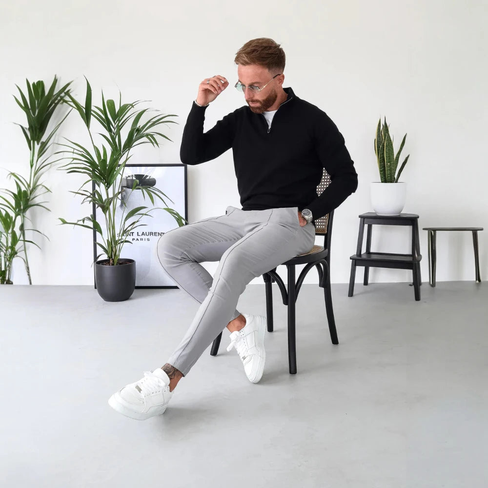 Men’s Casual Half Zip Pullover - Smart Lightweight Sweater