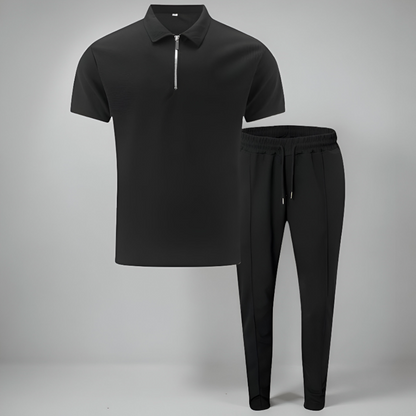 Men's Casual Knit Lightweight Short Sleeve Shirt Pants Set 2