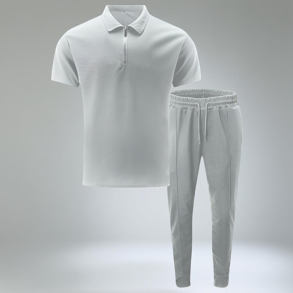 Men's Casual Knit Lightweight Short Sleeve Shirt Pants Set 6