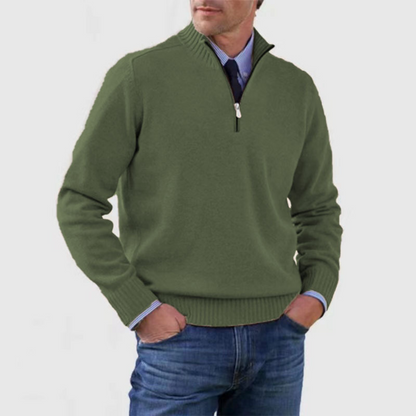Men's Classic Quarter Zip Sweater - Long Sleeve Pullover