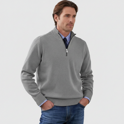 Men's Classic Quarter Zip Sweater - Long Sleeve Pullover
