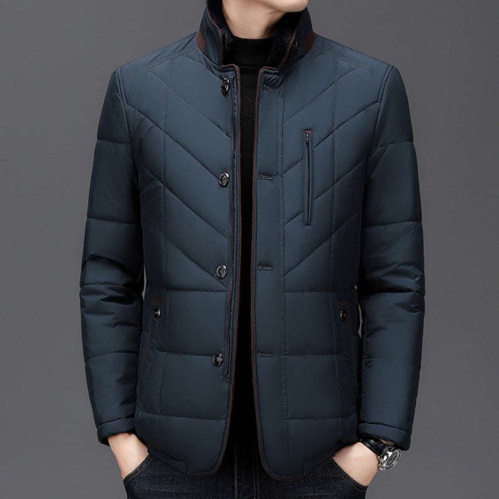 Men's Comfortable Warm Jacket Fur-Lined Collar 1
