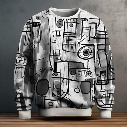 Men's Cubism Inspired Artistic Pattern Style Sweater 2