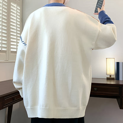 Men's Funky Patchwork Winter Sweater Unique Style Warmth 2