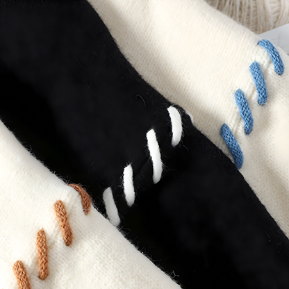 Men's Funky Patchwork Winter Sweater Unique Style Warmth 9