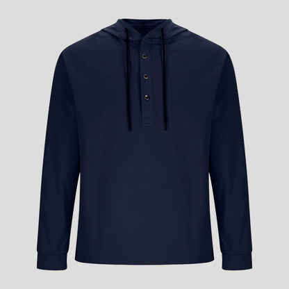Men's Hooded Shirt Casual Cotton Blend Long Sleeve Relaxed Fit 10