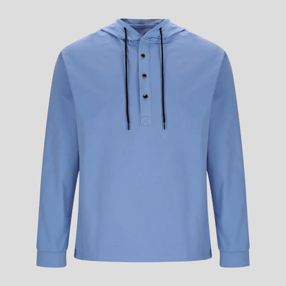 Men's Hooded Shirt Casual Cotton Blend Long Sleeve Relaxed Fit 2