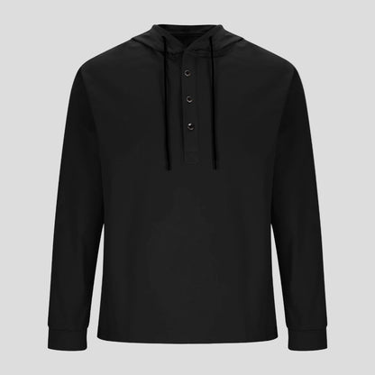 Men's Hooded Shirt Casual Cotton Blend Long Sleeve Relaxed Fit 4