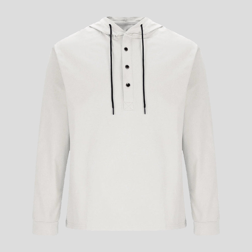 Men's Hooded Shirt Casual Cotton Blend Long Sleeve Relaxed Fit 6