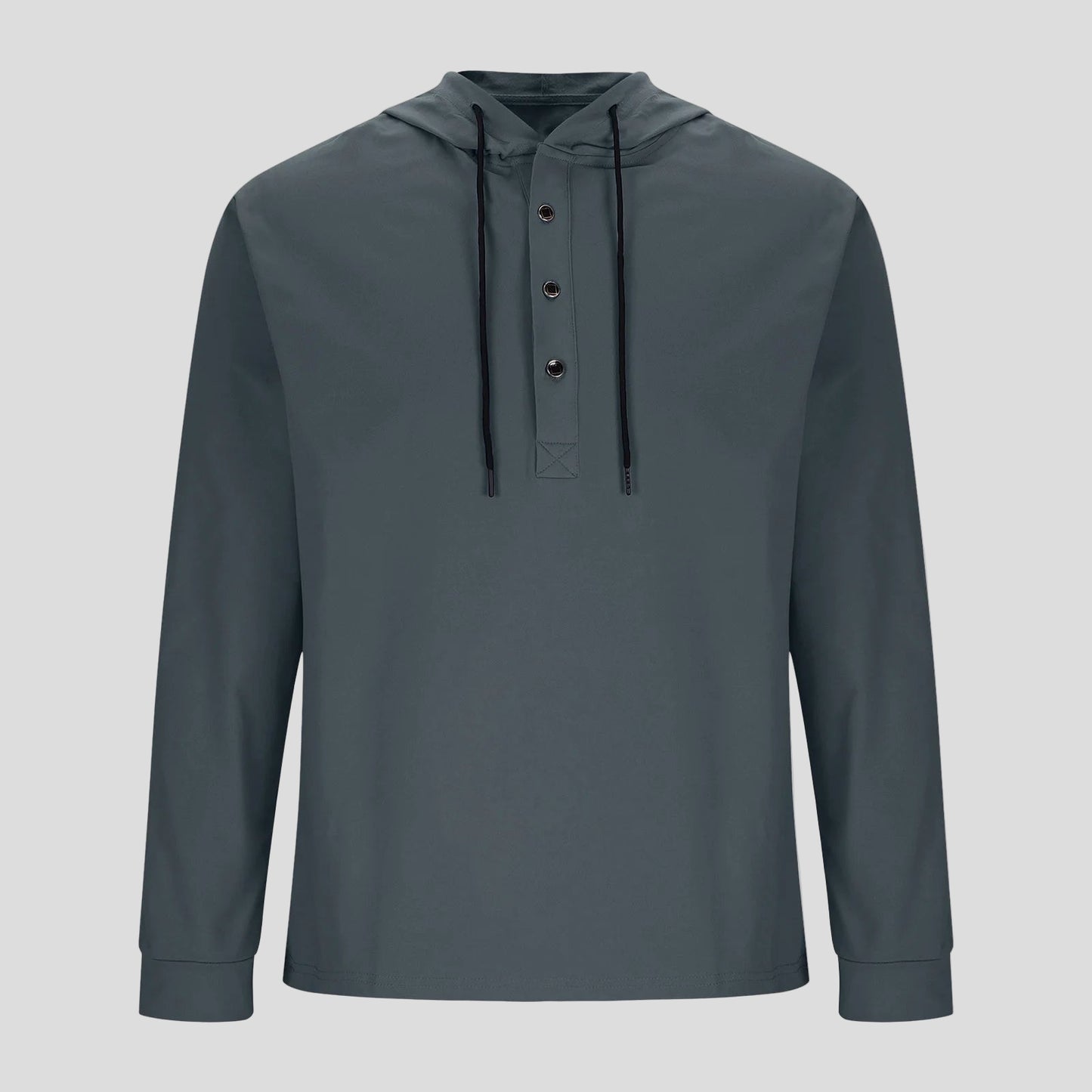 Men's Hooded Shirt Casual Cotton Blend Long Sleeve Relaxed Fit 8