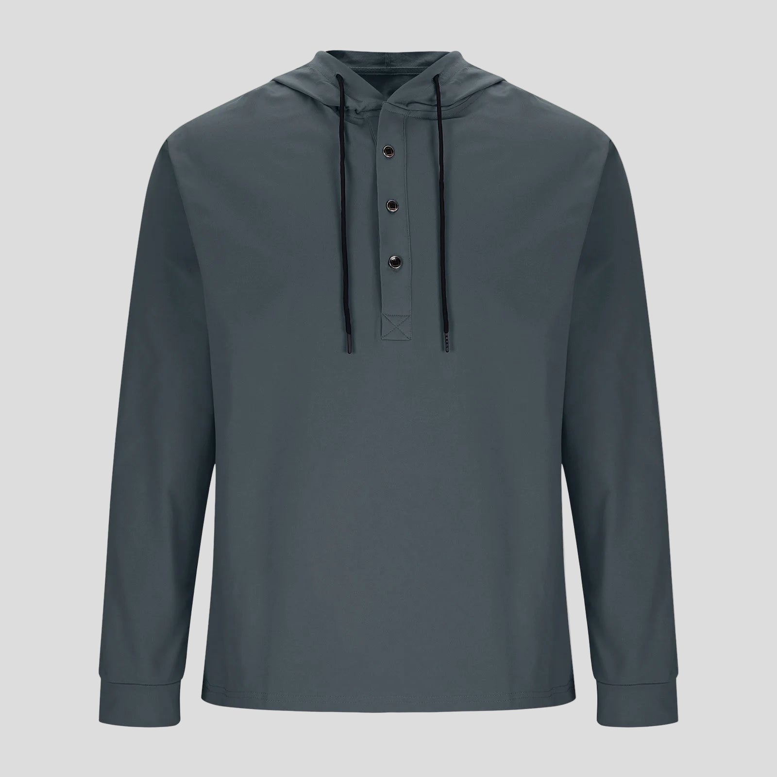 Men's Hooded Shirt Casual Cotton Blend Long Sleeve Relaxed Fit 8