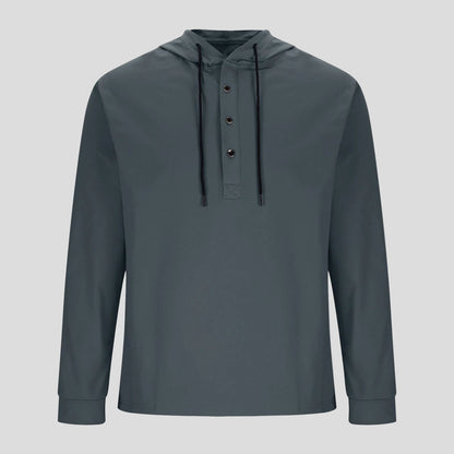 Men's Hooded Shirt Casual Cotton Blend Long Sleeve Relaxed Fit 8