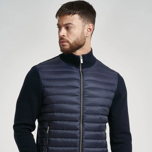 Men's Hybrid Quilted Puffer Jacket - Zip Front Style