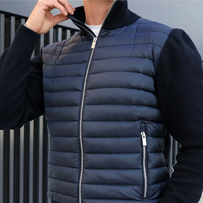 Men's Hybrid Quilted Puffer Jacket - Zip Front Style