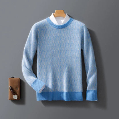Men's Knitted Crew Neck Sweater - Long Sleeve Pullover