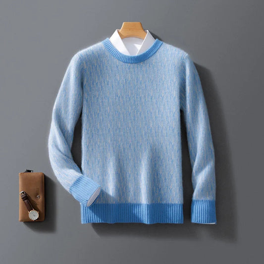 Men's Knitted Crew Neck Sweater - Long Sleeve Pullover