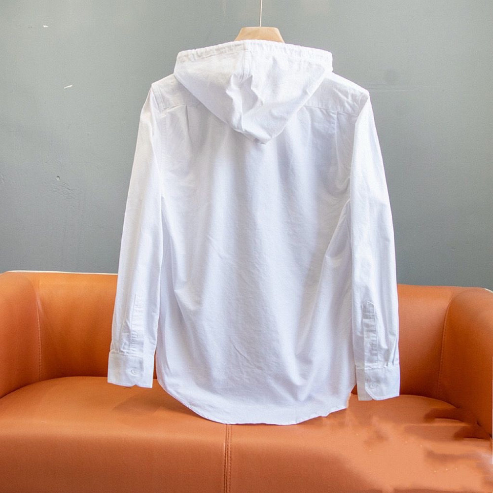 Men's Linen Zip-up Hoodie Fit Chest Pocket Drawstring Hood 5