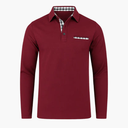 Men's Long Sleeve Polo Jumper Shirt Cotton Blend Casual