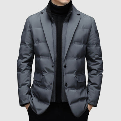 Men's Puffer Jacket Stylish Outerwear Lapel Collar 2