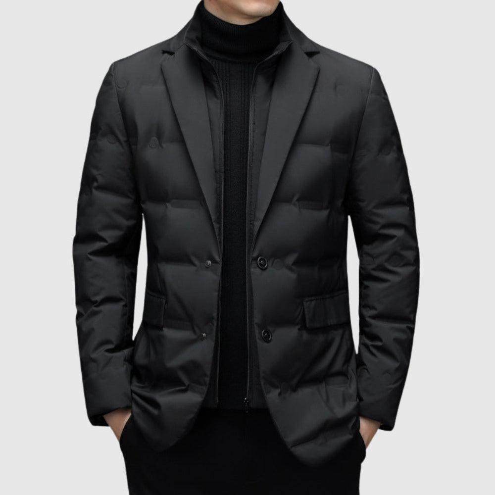 Men's Puffer Jacket Stylish Outerwear Lapel Collar 3