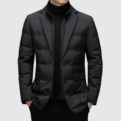 Men's Puffer Jacket Stylish Outerwear Lapel Collar 3
