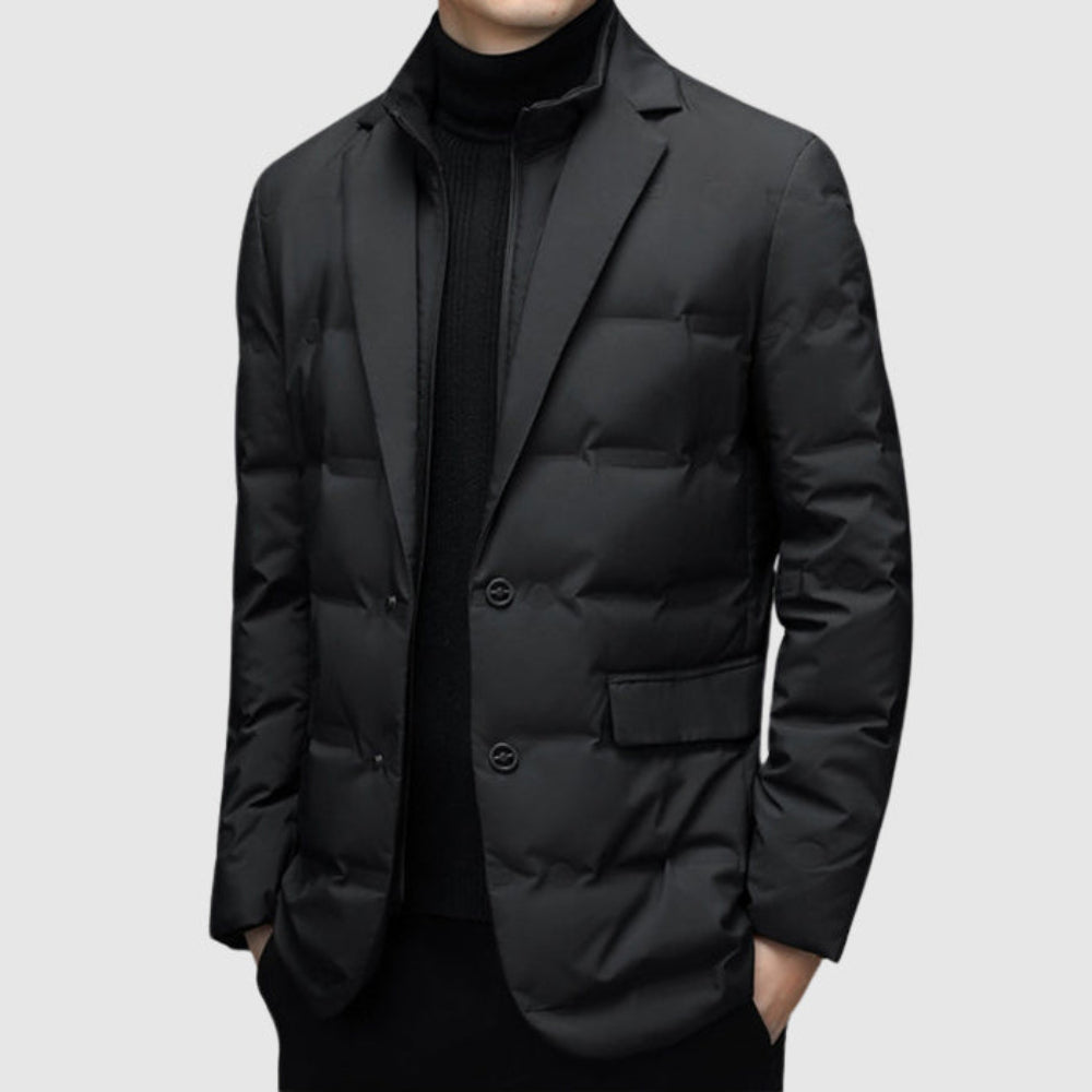 Men's Puffer Jacket Stylish Outerwear Lapel Collar 4