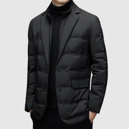 Men's Puffer Jacket Stylish Outerwear Lapel Collar 4