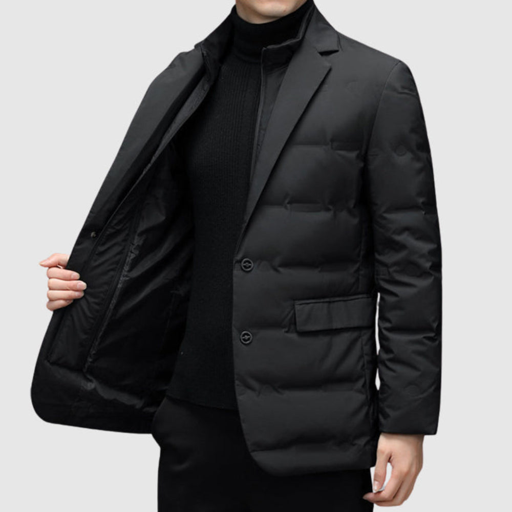 Men's Puffer Jacket Stylish Outerwear Lapel Collar 5