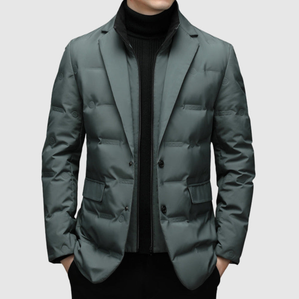 Men's Puffer Jacket Stylish Outerwear Lapel Collar  6