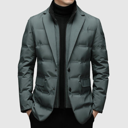 Men's Puffer Jacket Stylish Outerwear Lapel Collar  6