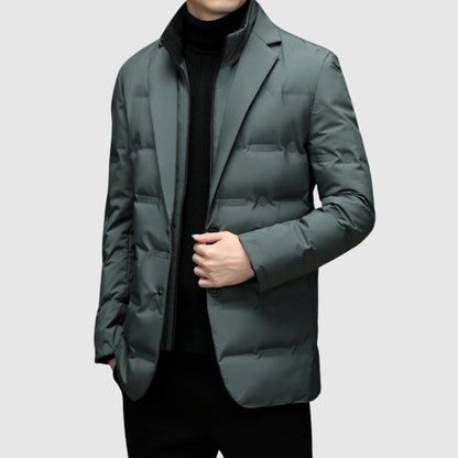 Men's Puffer Jacket Stylish Outerwear Lapel Collar 7