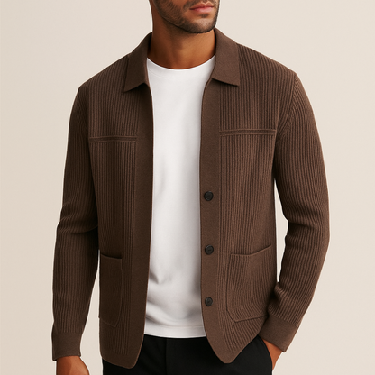 Men's Ribbed Cardigan Lightweight Stylish Layering Top 2
