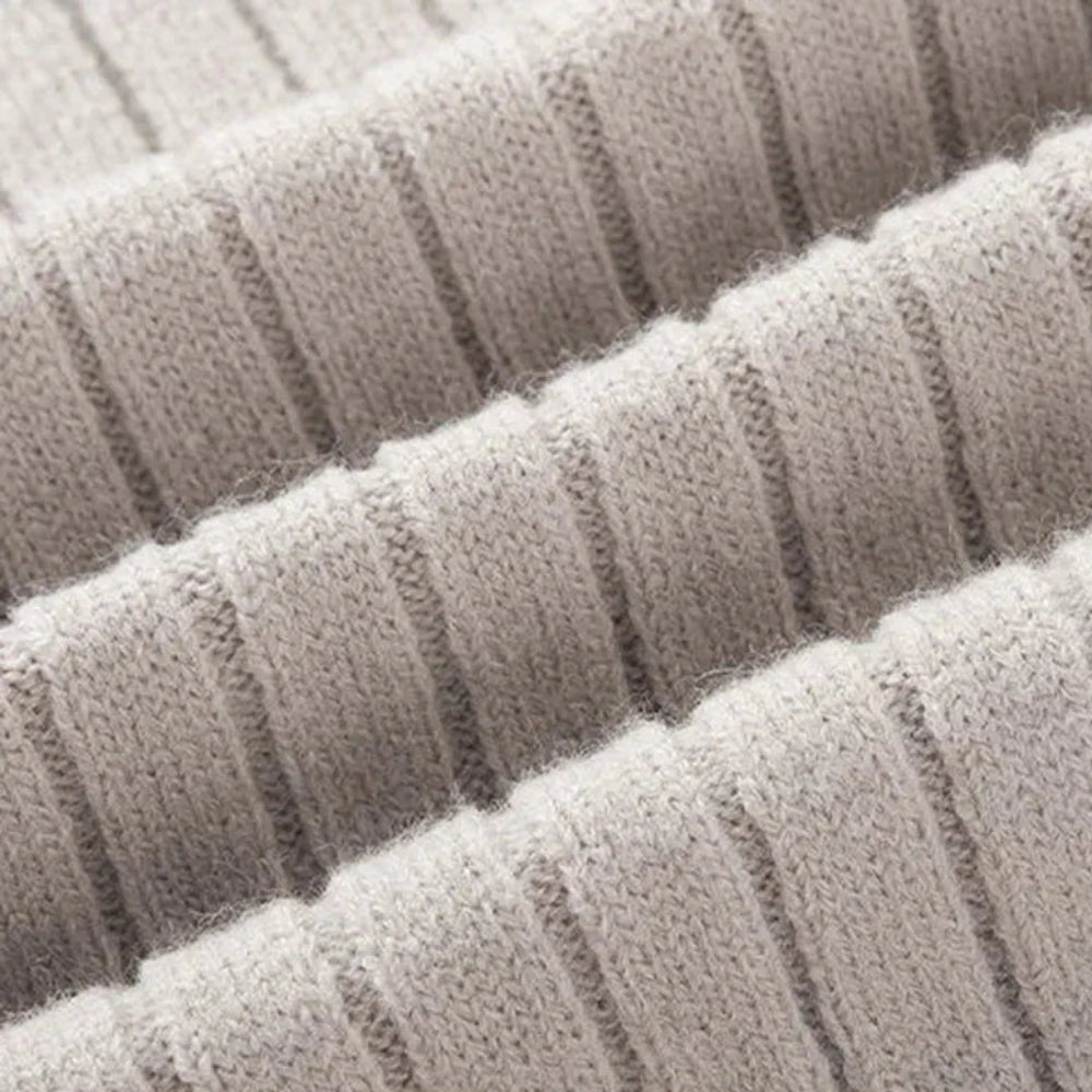 Men's Ribbed Knit Quarter Zip Sweater - Classic Long Sleeve