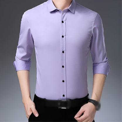 Men's Shirt Non-Iron Stretch Slim Fit Business Casual 15