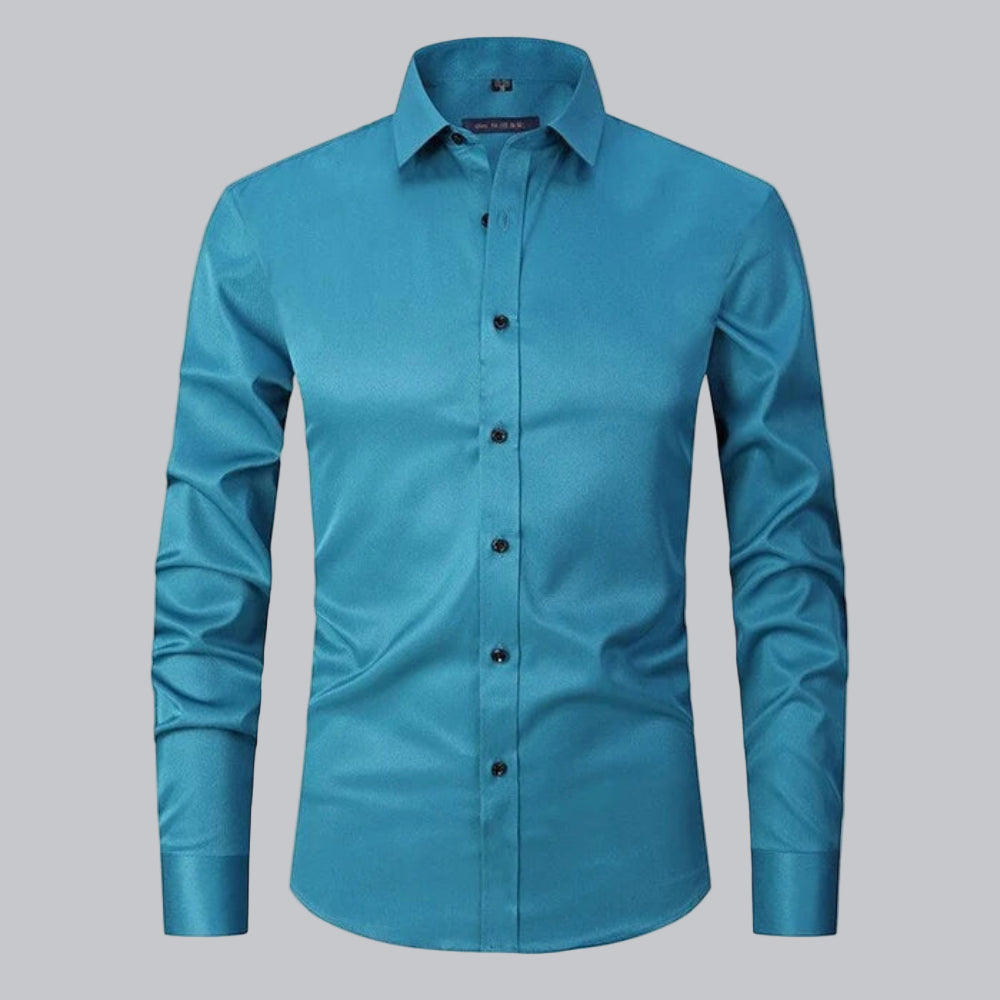 Men's Shirt Non-Iron Stretch Slim Fit Business Casual 19