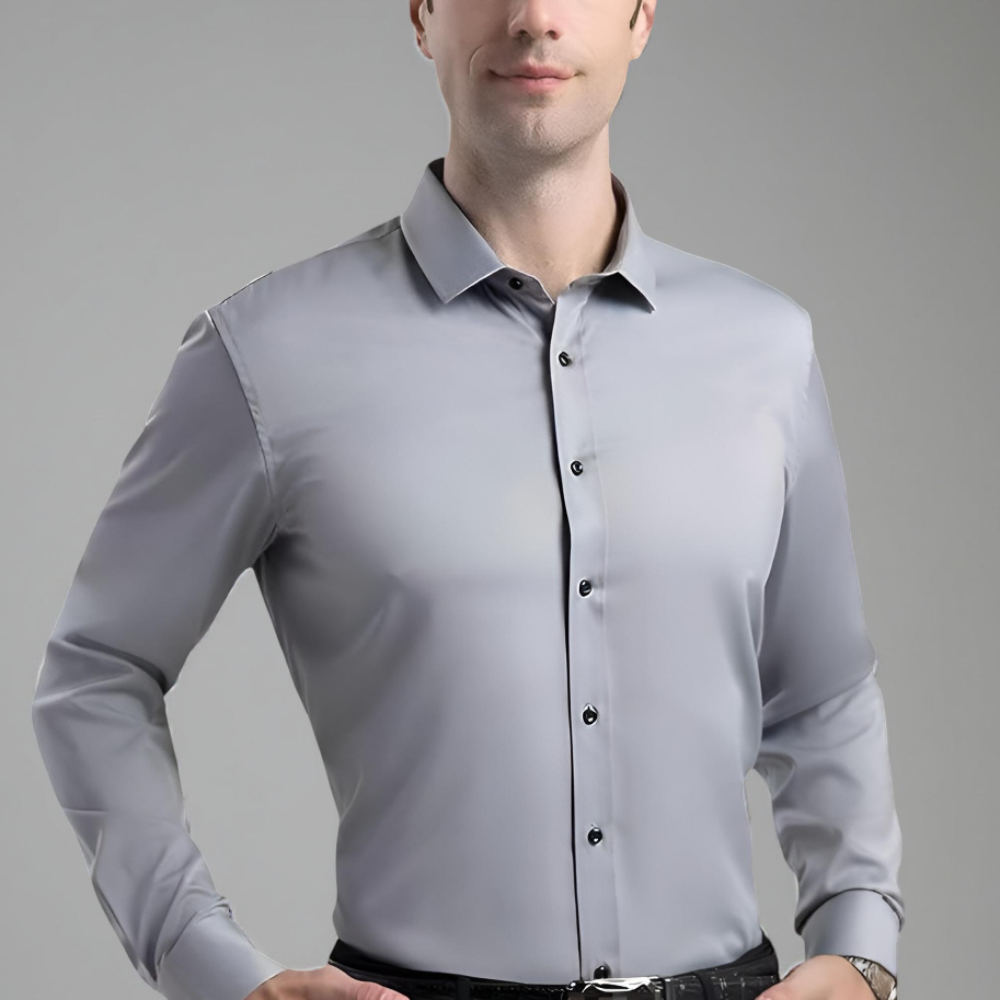 Men's Shirt Non-Iron Stretch Slim Fit Business Casual 9