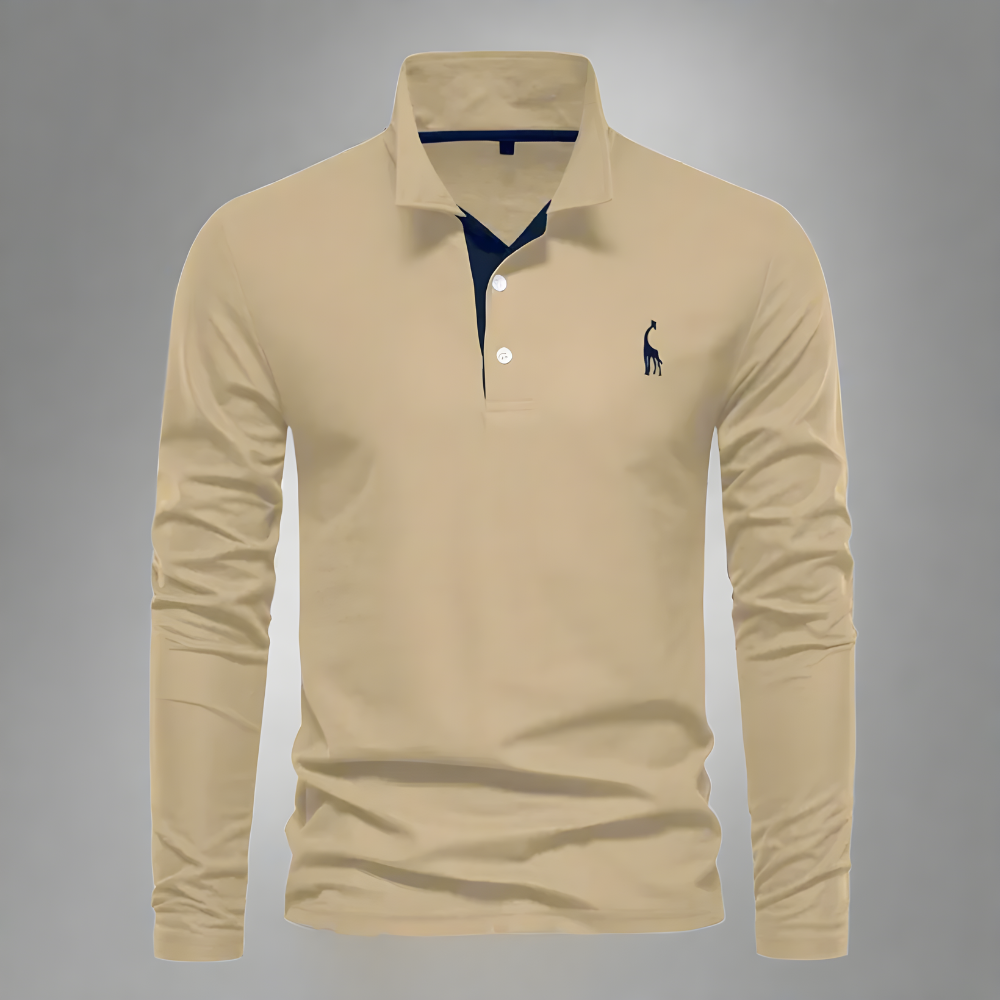 Men’s Slim Fit Long Sleeve Polo Shirt | Casual Classic